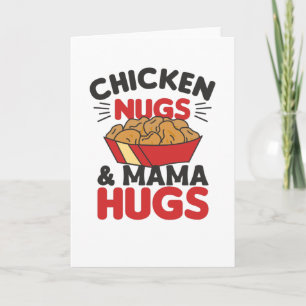 Carte Poulet Nugs Et Mama Hugs Drôle Nourriture Nuggets