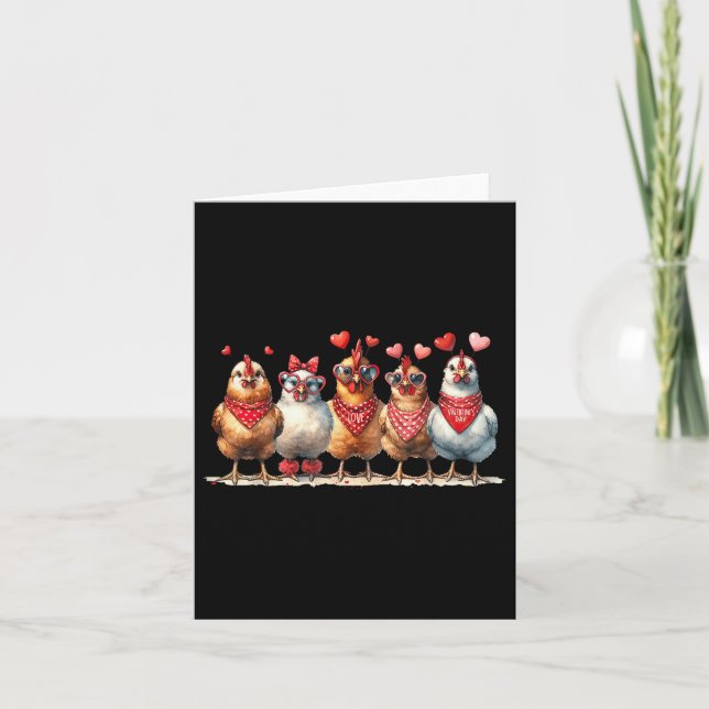 Carte Poulet Valentines Day Love Valentine Coeurs mignon (Devant)
