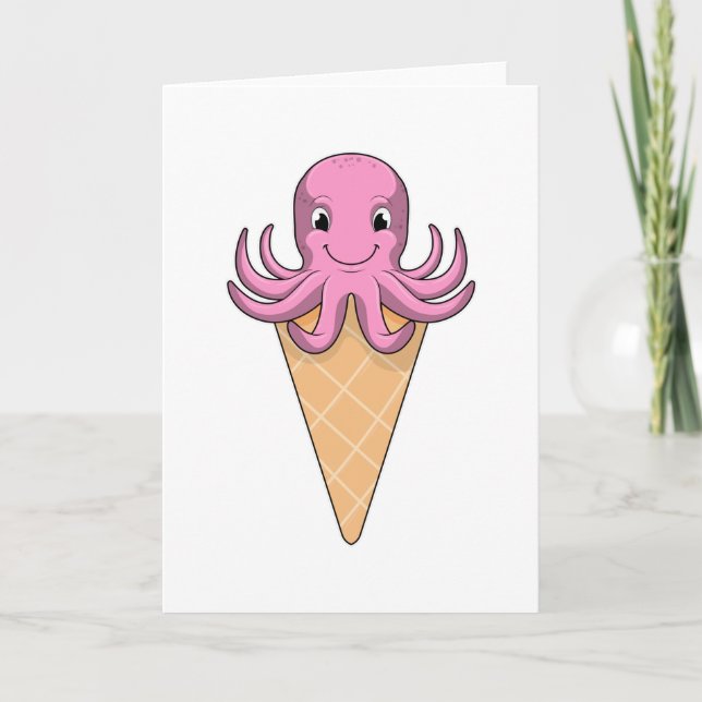 Carte Poulpe avec cône de glace (Devant)