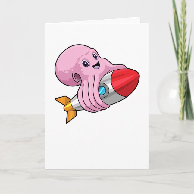 Carte Poulpe avec fusée (Devant)