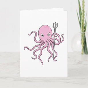 Carte Poulpe en sorcier avec trident