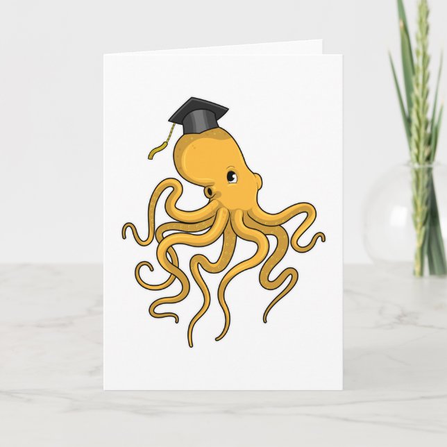 Carte Poulpe étudiant avec diplôme (Devant)