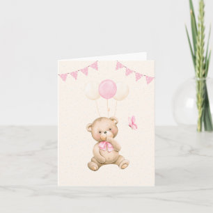 Carte Poupée bébé pastel crème rose