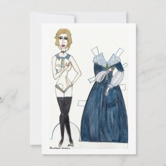 Carte Poupée en papier Angelique (Devant)