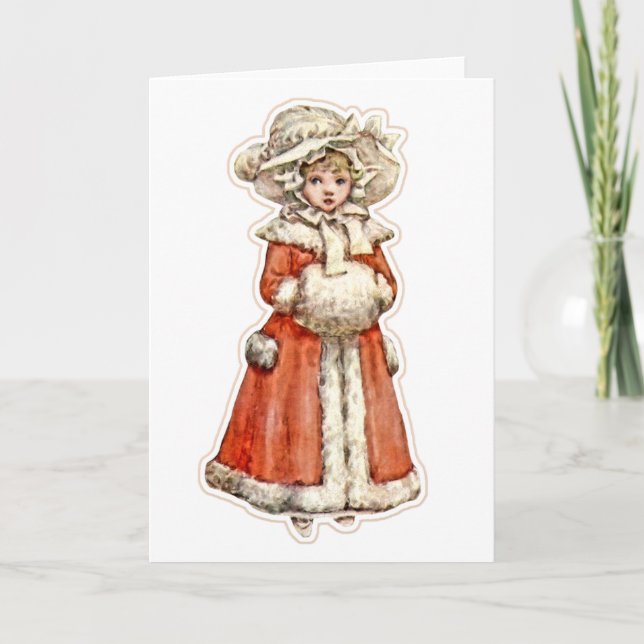Carte Poupée en papier pour enfant victorien manteau d'h (Devant)
