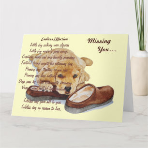 Carte poupée golden retriever vous manque poème original