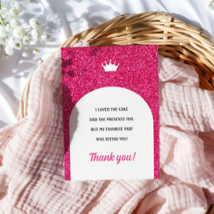 Carte Poupée Rose Chaud, Carte de remerciements Po