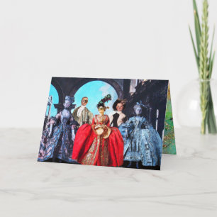 CARTE POUPÉES ITALIENNES ANTIQUES MASQUES DE MASQUERADE 