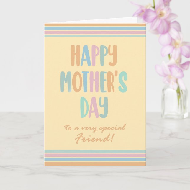 Carte Pour Ami Fête des mères Stripes et Typographie (Orchidée)