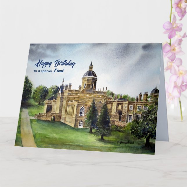 Carte Pour Ami sur Birthday Castle Howard York Painting (Orchidée)