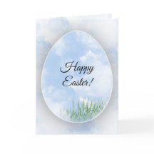 Carte pour aquarelle bleue d'oeuf de pâques