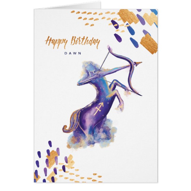 Carte pour aquarelle d'art de zodiaque de (Devant)