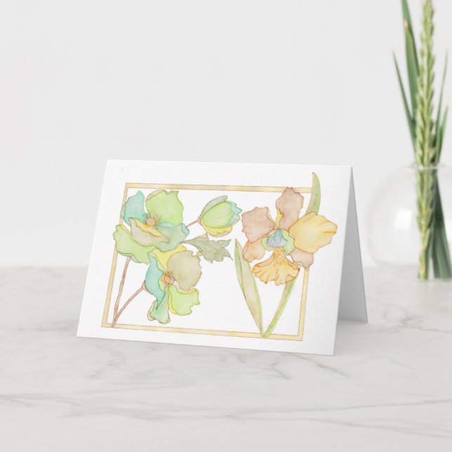 Carte pour aquarelle de joyeux anniversaire avec (Devant)