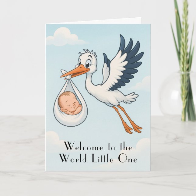 Carte pour bébé nouveau-né Stork (Devant)