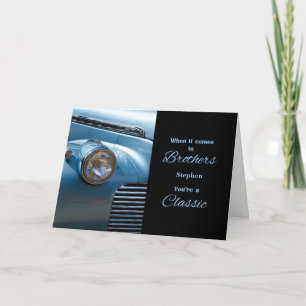 Carte pour Brother Blue Classic Voiture à thème Annivers