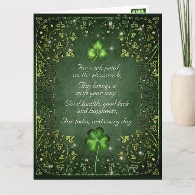 Carte Pour chaque pétale sur le Shamrock irlandais BIG B (Devant)