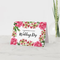 Pour Couple le jour du mariage Aquarelle rose Fleu
