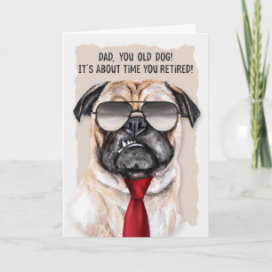 Carte pour DAD Retirement Funny Carlin chien rouge crava
