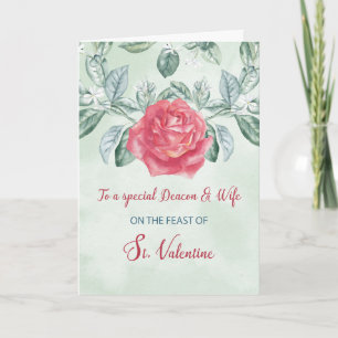 Carte Pour Deacon et Femme Rose fête religieuse