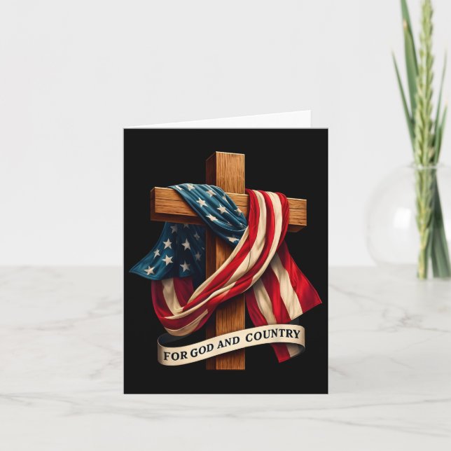 Carte Pour Dieu Et La Croix Patriotique Chrétienne Jésus (Devant)