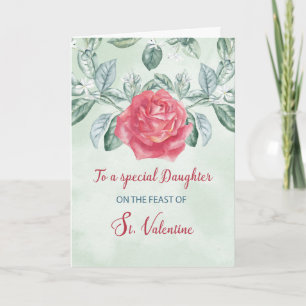 Carte Pour Fête religieuse Rose de Fille de Saint-Valent