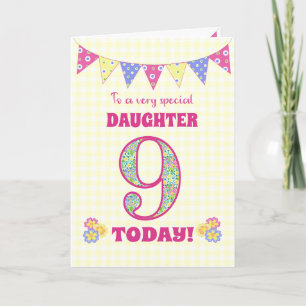 Carte Pour fille 9e anniversaire Primroses Buncard