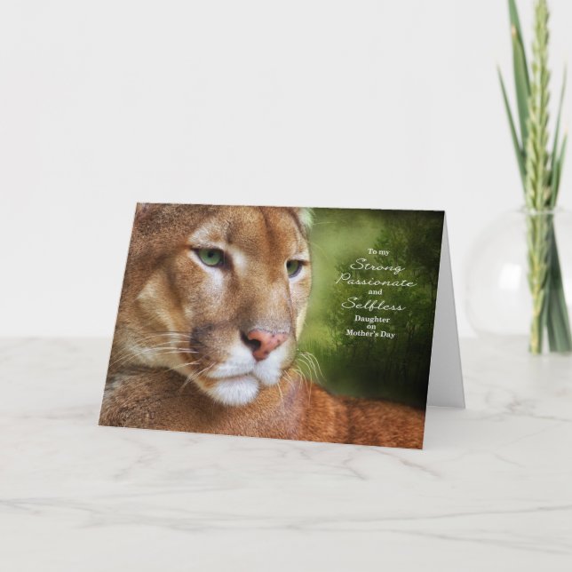 Carte pour fille le Lion de la Fête des Mères (Devant)
