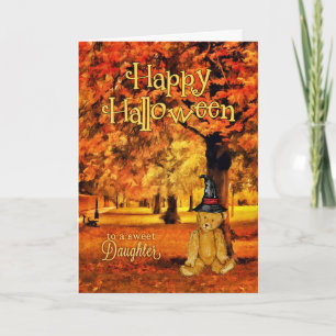 Carte pour Fille Teddy Bear Witween Halloween