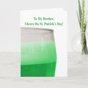 Carte Pour frère, bière verte pour la Saint Patrick's Da