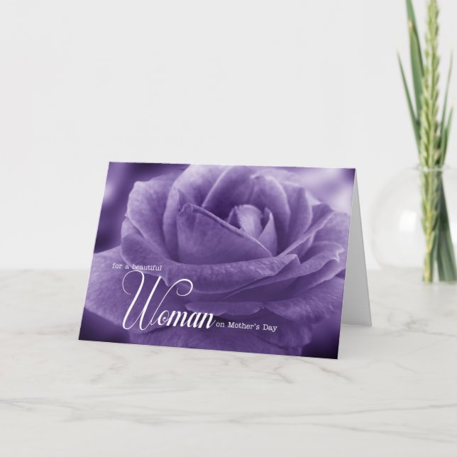 Carte pour Girlfriend Puple Rose Fête des mères (Devant)