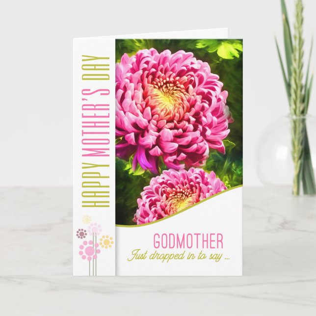 Carte pour Godmère Pink Dahlia Jardin Fête des mères (Devant)