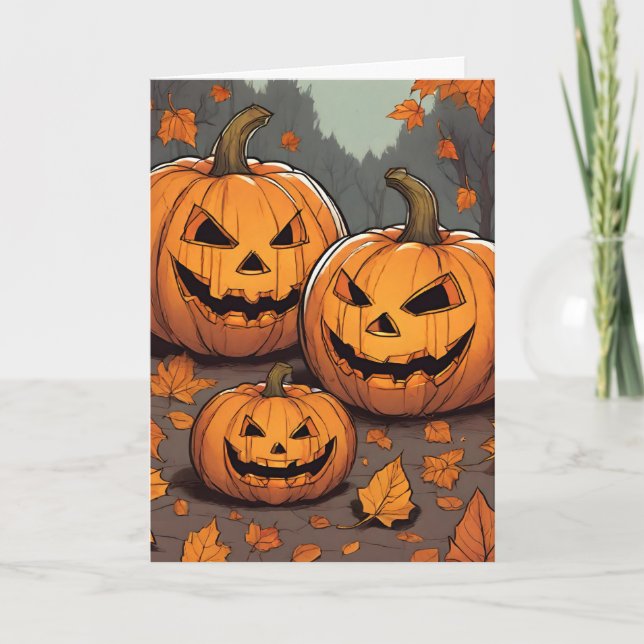 Carte Pour grands-parents Halloween Jack o' Lantern Grin (Devant)