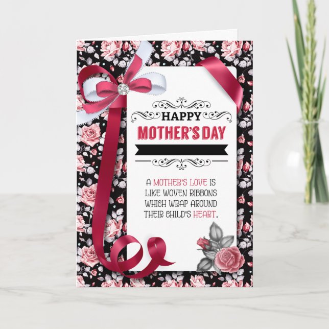 Carte pour la Fête des mères amies Roses roses roses Vin (Devant)