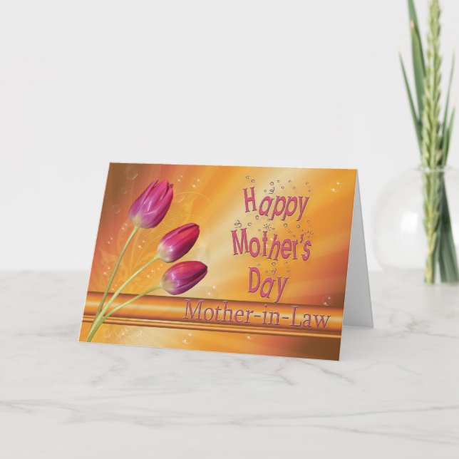 Carte Pour la fête des mères de belle-mère, tulips (Devant)