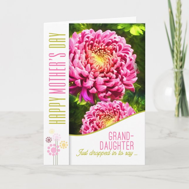 Carte pour la Fête des Mères de la Petite-Fille Jardin R (Devant)