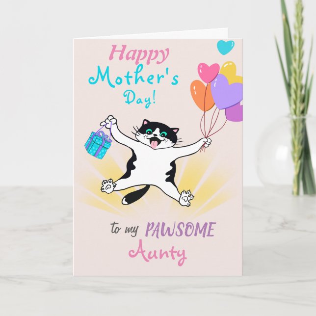 Carte Pour la Fête des mères de tante Cute Kitty Personn (Devant)