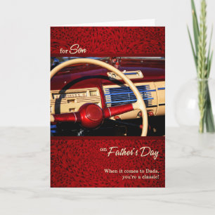 Carte pour la Fête des pères de voiture Son Red Classic
