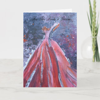 Carte Pour la jeune mariée et le marié (robe rouge)