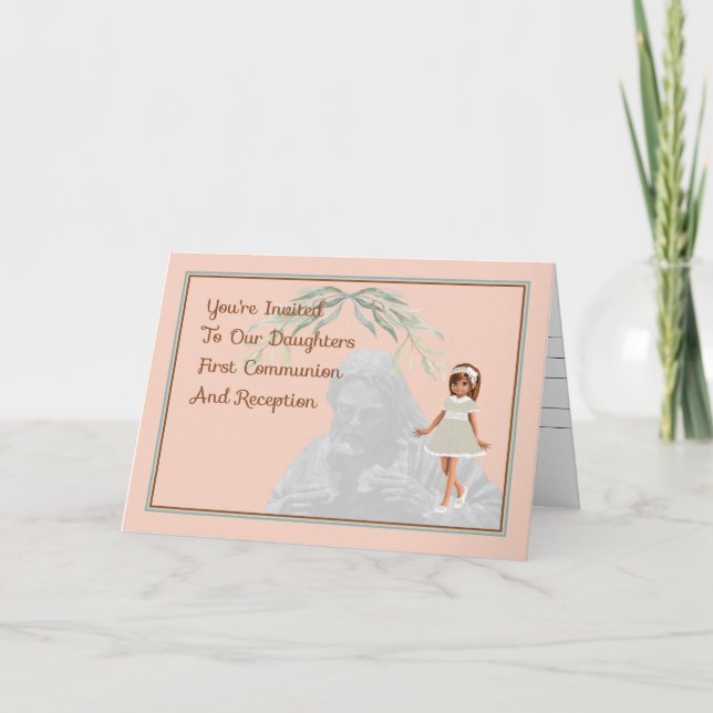 Carte pour la première communion de la fille (Devant)