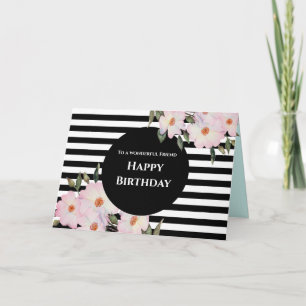 Carte Pour l'Ami sur l'aquarelle d'anniversaire Rose str