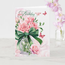 pour l'anniversaire de la tante Roses roses et pap