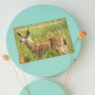 Carte Pour l'anniversaire du petit faon cerf de grand-fi