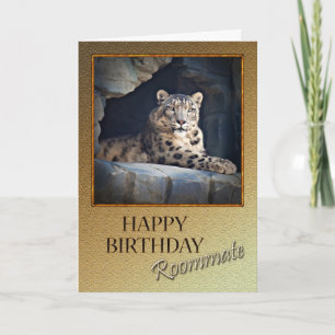 Carte Pour l'Anniversaire en colocation avec un léopard 