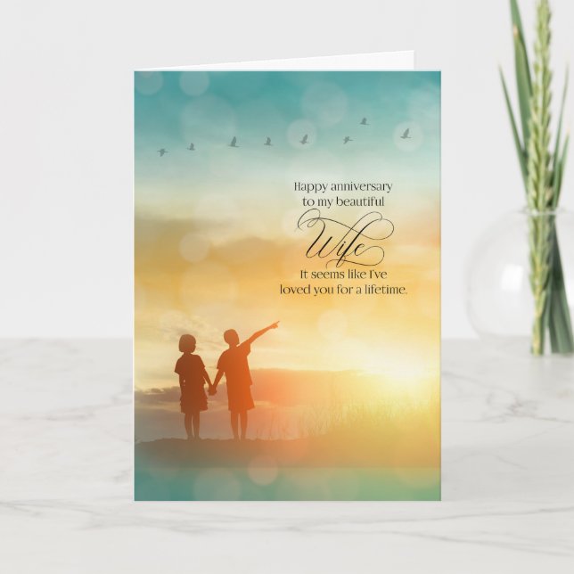 Carte pour l'Anniversaire Mariage de l'amour de la vie d (Devant)