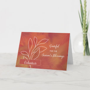 Carte Pour le bénévolat sur Thanksgiving Warm Watercolor