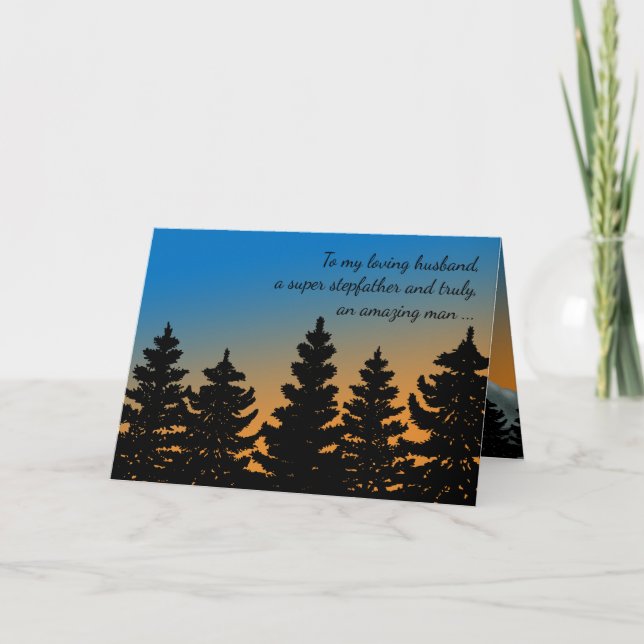 Carte Pour le mari | Stepfather | Fête des pères des pin (Devant)