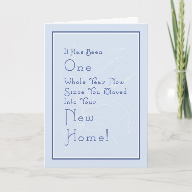 Carte pour le nouvel anniversaire de la maison, bl (Devant)