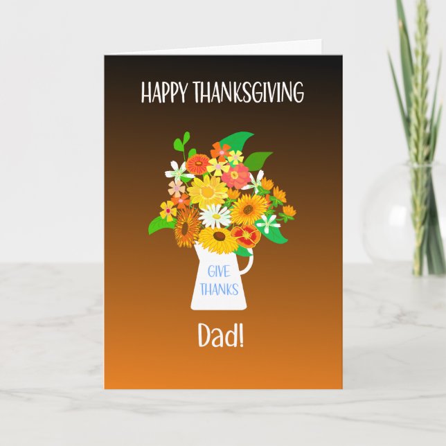 Carte Pour le Père Thanksgiving Bouquet de fleurs (Devant)