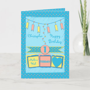 Carte Pour les enfants petit garçon âge anniversaire acc