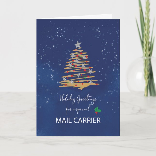Carte Pour les porteurs de courrier sapin de Noël sur la (Devant)